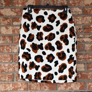 Talbots Black and Brown Leopard Print Skirt